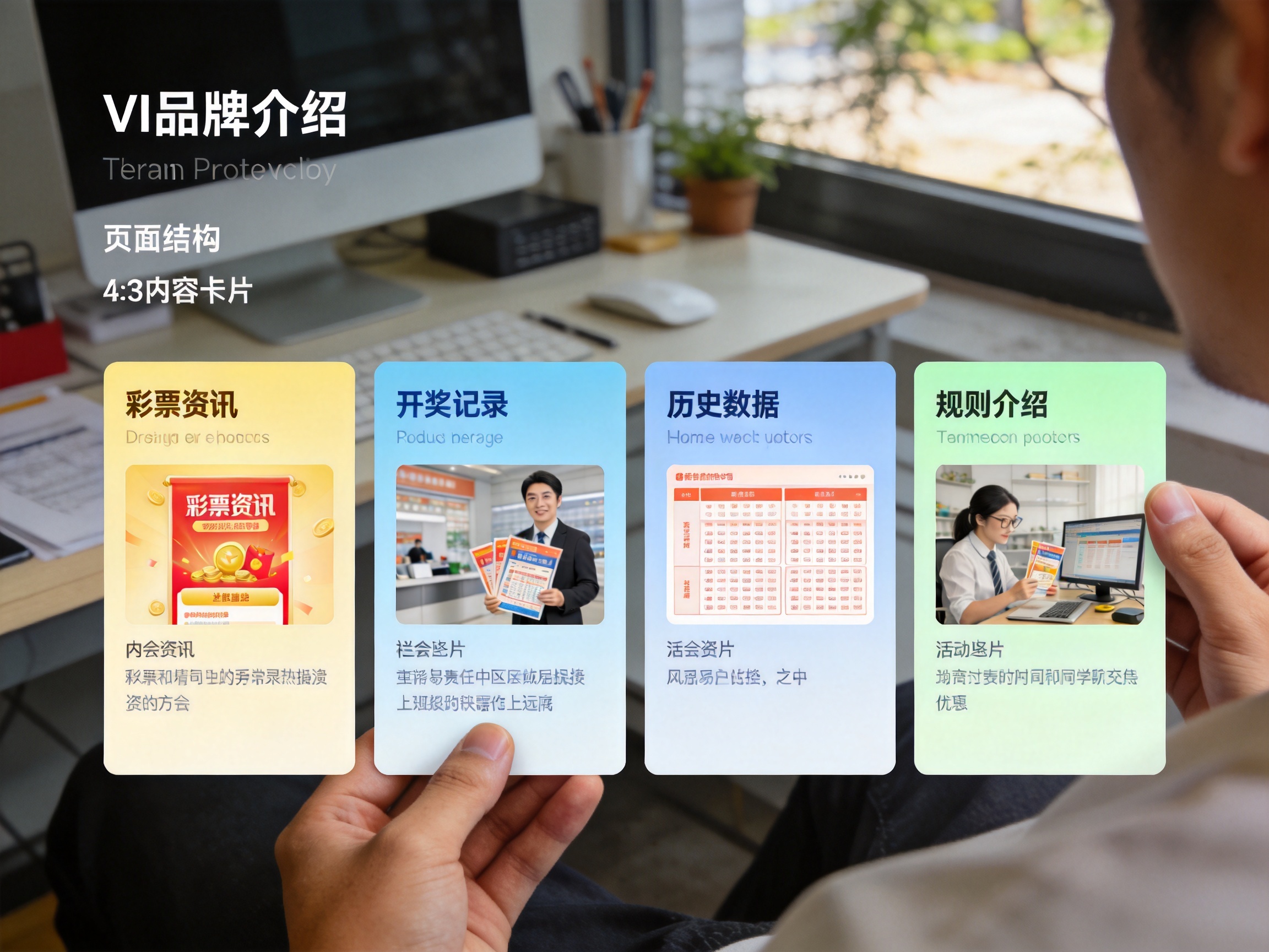 彩神VI品牌介绍板块的页面结构与内容展示示意